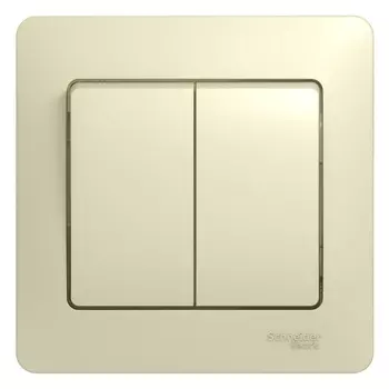 Выключатель Systeme Electric Glossa двухклавишный встраиваемый бежевый (GSL000252)