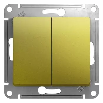 Выключатель Systeme Electric Glossa двухклавишный встраиваемый фисташковый (GSL001051)