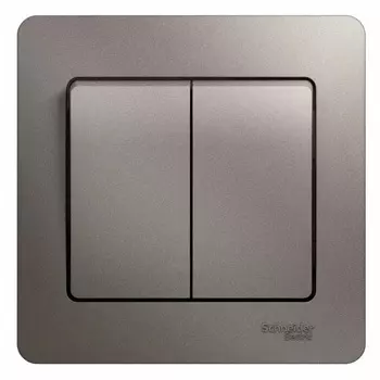 Выключатель Systeme Electric Glossa двухклавишный встраиваемый платина (GSL001252)