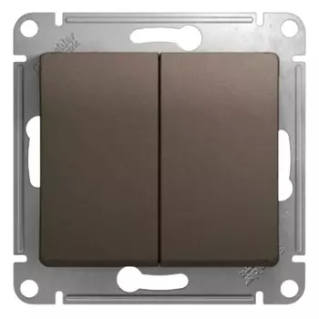 Выключатель Systeme Electric Glossa двухклавишный встраиваемый шоколад (GSL000851)
