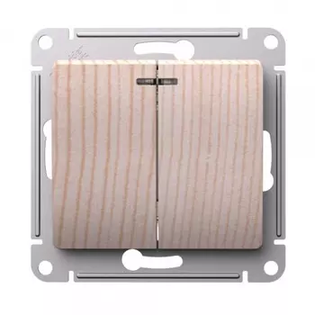 Выключатель Systeme Electric Glossa двухклавишный встраиваемый сосна (SE GSL001553)