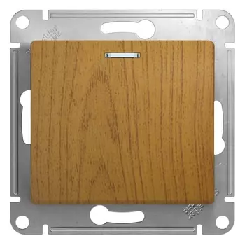 Выключатель Systeme Electric Glossa одноклавишный встраиваемый дуб с подсветкой (GSL000513)