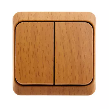 Выключатель Systeme Electric Этюд двухклавишный накладной бук (BA10-002T)