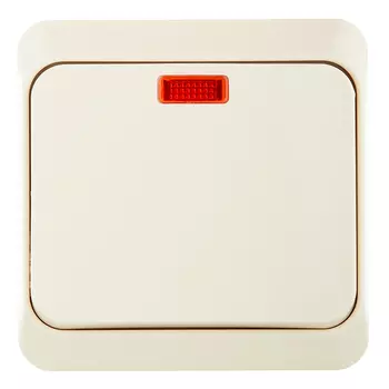 Выключатель Systeme Electric Этюд одноклавишный накладной кремовый с подсветкой (BA10-005K)