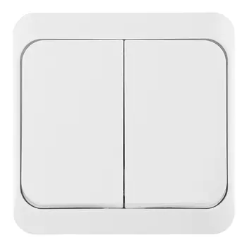 Выключатель Systeme Electric Этюд двухклавишный накладной белый с подсветкой (BA10-006B)