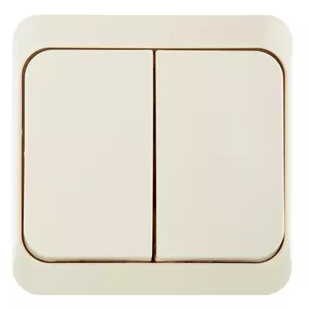 Выключатель Systeme Electric Этюд двухклавишный накладной кремовый с подсветкой (BA10-006K)