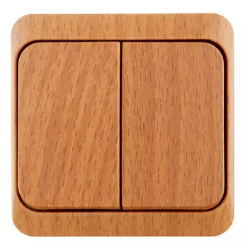 Выключатель Systeme Electric Этюд двухклавишный накладной бук с подсветкой (BA10-006T)