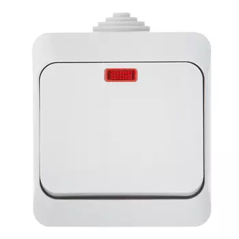 Выключатель Systeme Electric Этюд одноклавишный накладной серый с подсветкой (BA10-045C)