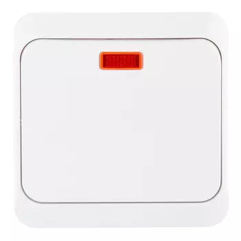 Выключатель Systeme Electric Этюд одноклавишный накладной белый с подсветкой (BA10-005B)