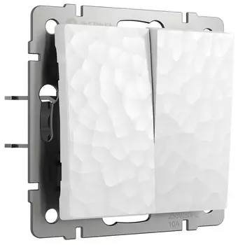 Выключатель Werkel двухклавишный встраиваемый белый проходной (a052032)