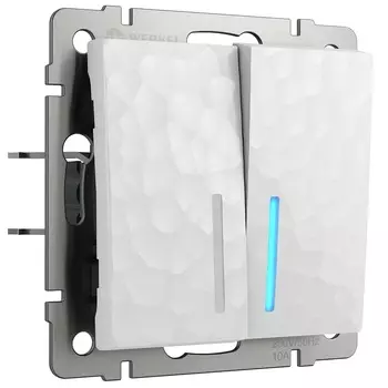 Выключатель Werkel двухклавишный встраиваемый белый с подсветкой (a052034)