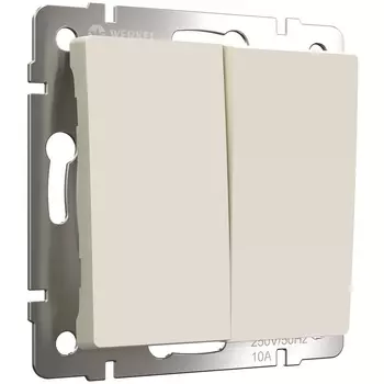 Выключатель Werkel (a059281) двухклавишный скрытая установка айвори матовый IP20 проходной