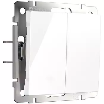 Выключатель Werkel двухклавишный встраиваемый белый с самовозвратом (a062572)