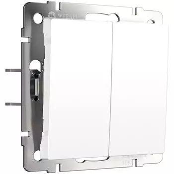 Выключатель Werkel двухклавишный встраиваемый белый матовый с самовозвратом (a062576)