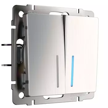 Выключатель Werkel двухклавишный встраиваемый никель с подсветкой (a051094)