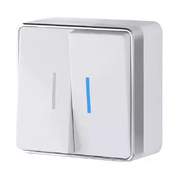 Выключатель Werkel Gallant двухклавишный накладной белый с подсветкой (a051586)