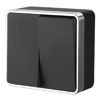 Выключатель Werkel Gallant двухклавишный накладной черный/хром (a050972)