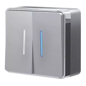 Выключатель Werkel Gallant двухклавишный накладной серебряный с подсветкой (a052770)