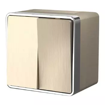 Выключатель Werkel Gallant двухклавишный накладной шампань рифленый (a041422)