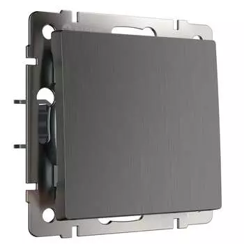 Выключатель Werkel одноклавишный встраиваемый графит рифленый проходной (a050751)