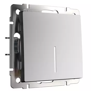 Выключатель Werkel одноклавишный встраиваемый серебряный матовый с подсветкой (a063607)