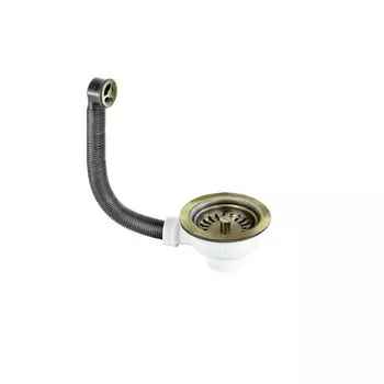 Выпуск для мойки McAlpine 3 1/2х40 мм с переливом античная бронза (OF2-113SAB)