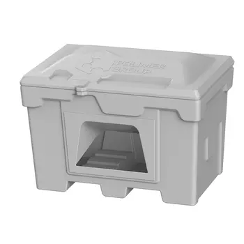 Ящик для песка и реагентов полиэтиленовый Polimer Group серый с дозатором 500 л
