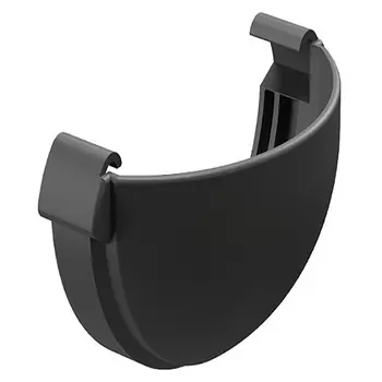 Заглушка желоба Docke Lux пластиковая d140 мм графитовый серый RAL 7024