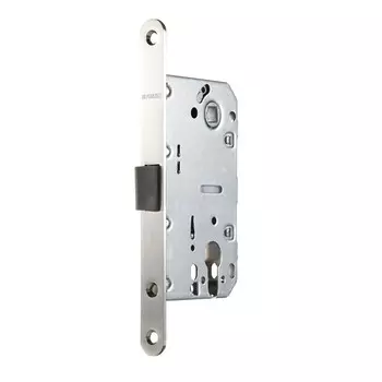 Замок врезной Fuaro PLASTP85C-50 SN для межкомнатной двери под цилиндр матовый никель