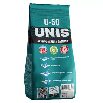 Затирка цементная Unis U-50 С12 серебро 1,5 кг