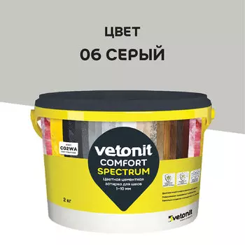 Затирка цементная Vetonit Comfort Spectrum 06 серый 2 кг