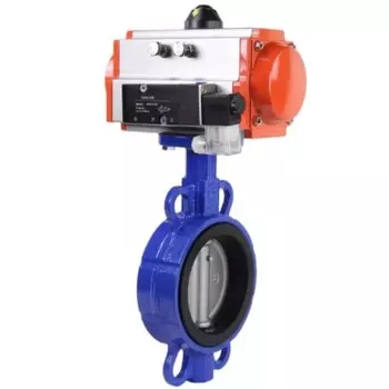 Затвор дисковый межфланцевый поворотный DN200 PN16 с пневмоприводом DN.ru (D050-02152)