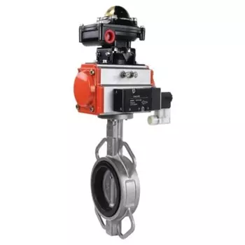 Затвор дисковый межфланцевый поворотный DN40 PN16 с пневмоприводом DN.ru (D050-00114)