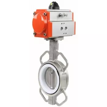 Затвор дисковый межфланцевый поворотный DN40 PN16 с пневмоприводом DN.ru (D050-01694)