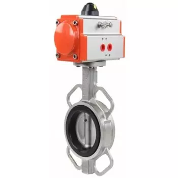 Затвор дисковый межфланцевый поворотный DN80 PN16 с пневмоприводом DN.ru (D050-01411)