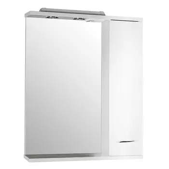 Зеркальный шкаф АСБ-Мебель Альфа 65х80х16 см с подсветкой белый