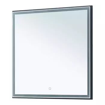 Зеркало с подсветкой квадратное 80х80 см в раме графитовой с сенсорным включением Lavelly Cube (00316681)