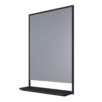 Зеркало с полкой прямоугольное 60х90 см в раме черной 1Marka Grungle Loft (Ц0000007990)