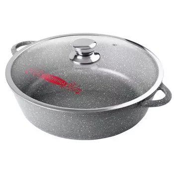 Жаровня Горница Графит 5,5 л алюминий с антипригарным покрытием с крышкой (056463)