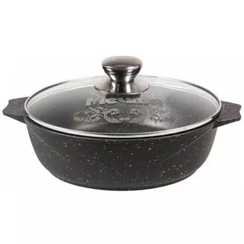 Жаровня Мечта Гранит Black 5 л алюминий с антипригарным покрытием с крышкой (35802)