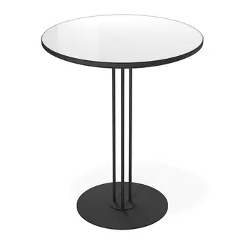 Журнальный столик круглый белый/черный муар Sheffilton SHT-CT54/H43