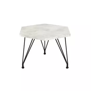 Журнальный столик круглый черный муар/хромикс белый Sheffilton SHT-CT35