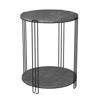 Журнальный столик круглый черный муар/мокрый асфальт Sheffilton SHT-CT33