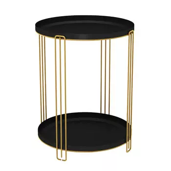 Журнальный столик круглый золото/черный муар Sheffilton SHT-CT31