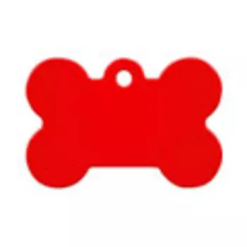 Адресник "Косточка" красный, алюминий (3.0*1.2 см)