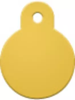 Адресник "Круг" малый желтый, 21х28 мм, алюминий (2.1х2.8 см)
