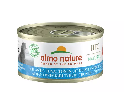 Almo Nature консервы консервы для кошек с атлантическим тунцом, 75% мяса (24 шт х 70 г)