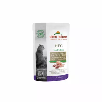 Almo Nature консервы hFC Natural паучи для кошек "Куриная грудка и утиное филе" (1 шт, 55 г)