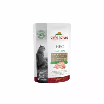 Almo Nature консервы hFC Natural паучи мяса для кошек "Куриное филе с ветчиной" (1 шт, 55 г)