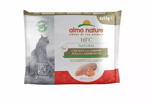 Almo Nature консервы набор паучей с курицей и креветками для кошек (6x55 гр) (330 г)